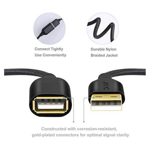 de extensión USB de 10 pies paquete de 2 cables de
