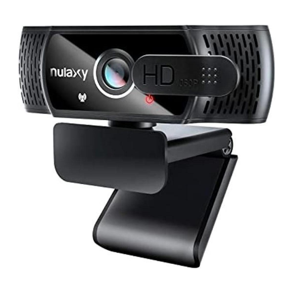 cámara web nulaxy c900 con micrófono y cubierta de