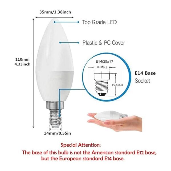 ctkcom 5 W LED Candelabra bombillas 4_2