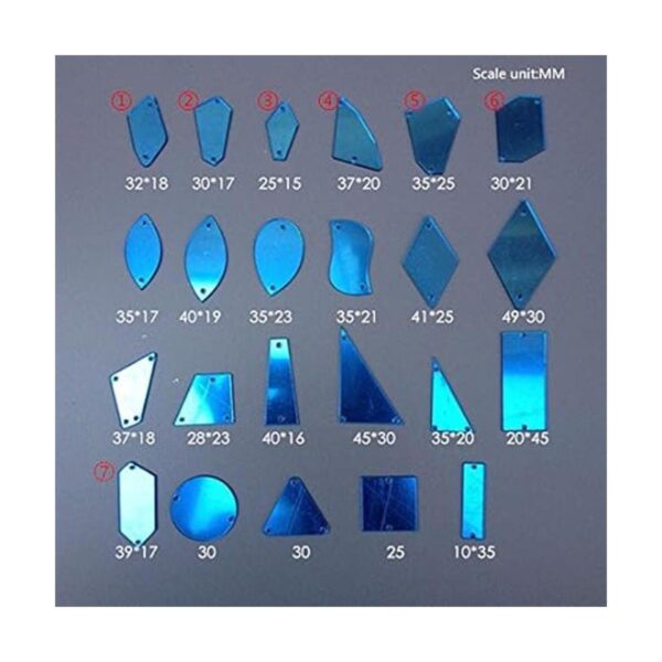 coser en acrílico azul espejo Diamante Rhinestone vidrio_2