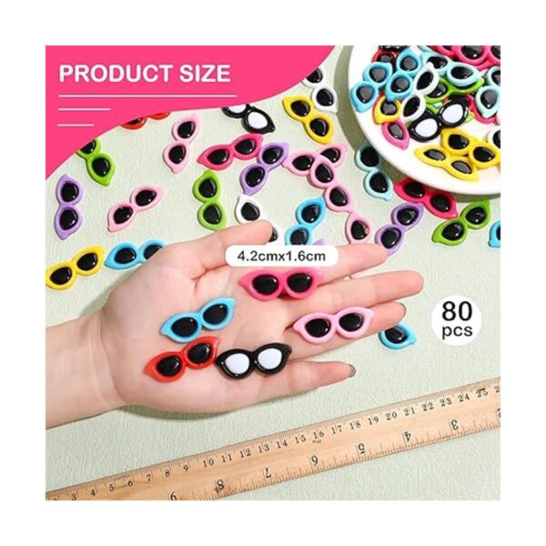 coloridos mini gafas de sol de resina con respaldo plano y