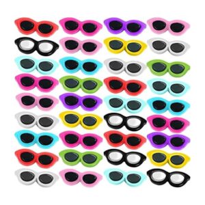 coloridos mini gafas de sol de resina con respaldo plano y