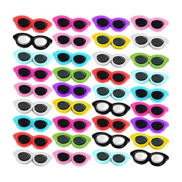 coloridos mini gafas de sol de resina con respaldo plano y