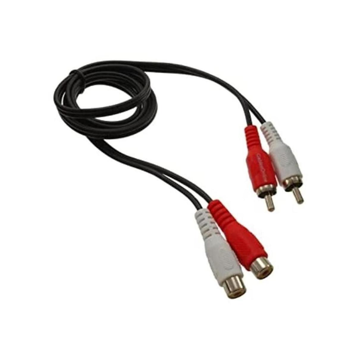 cablesonline 3 ft 2RCA macho a 2RCA hembra rojoAudio