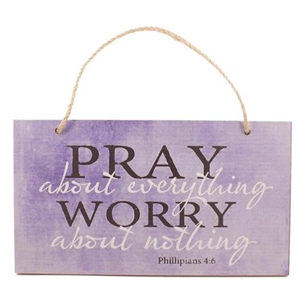 bouti1583 Pray About Everything Letrero de madera_2