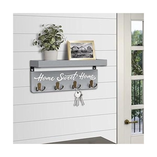 buways Soporte para llaves y correo de madera con 4_2