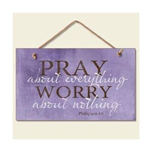 bouti1583 Pray About Everything Letrero de madera_1