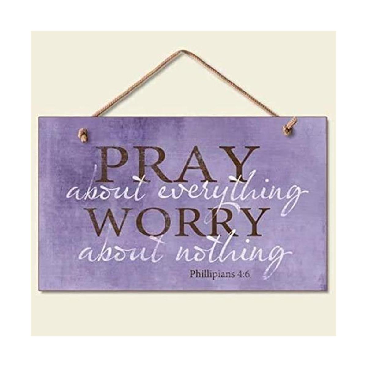 bouti1583 Pray About Everything Letrero de madera