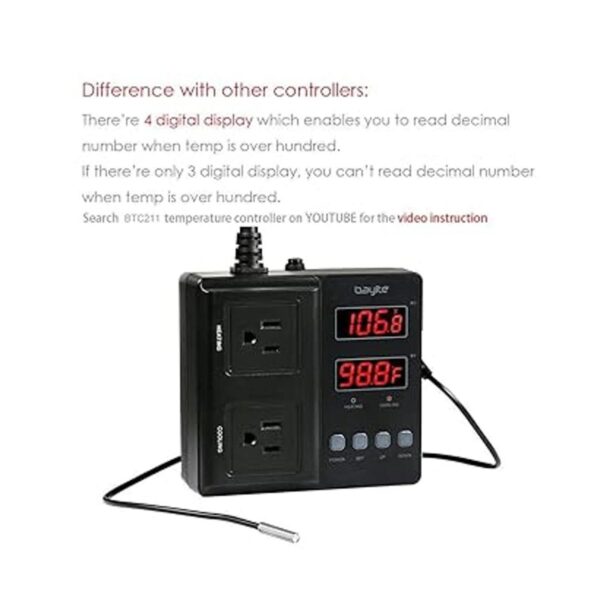 bayite Controlador de temperatura BTC211 de 1650 W y 15 A_2