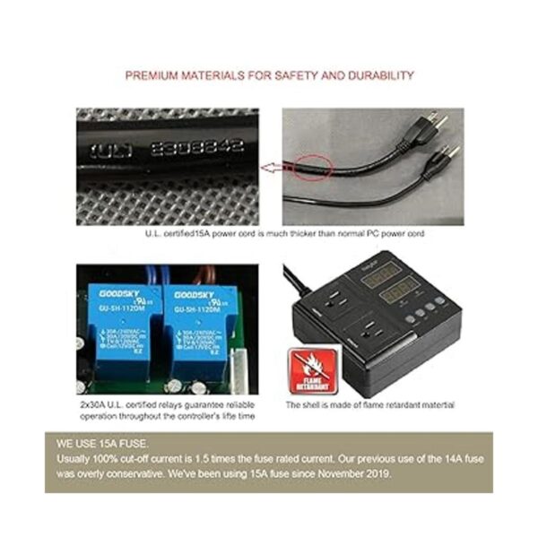 bayite Controlador de temperatura BTC211 de 1650 W y 15 A_3