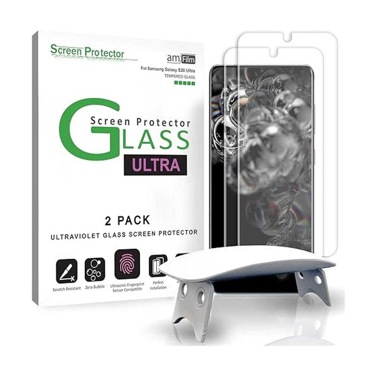 amFilm Protector de pantalla ultra vidrio para Galaxy S20