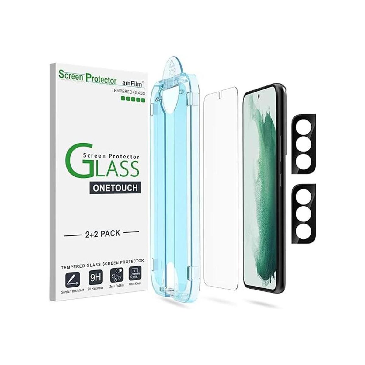 amFilm OneTouch Paquete de 2 protectores de pantalla de