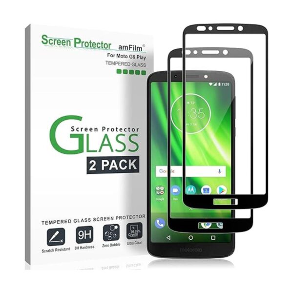 amFilm Moto G6 Play Protector de Pantalla Cristal 2 Pack_1