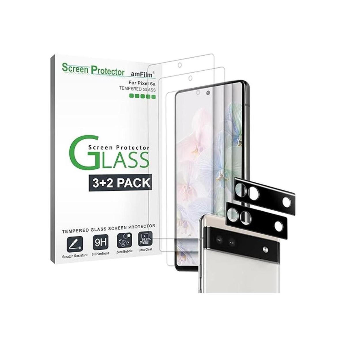 amFilm Paquete de 3 protectores de pantalla de vidrio