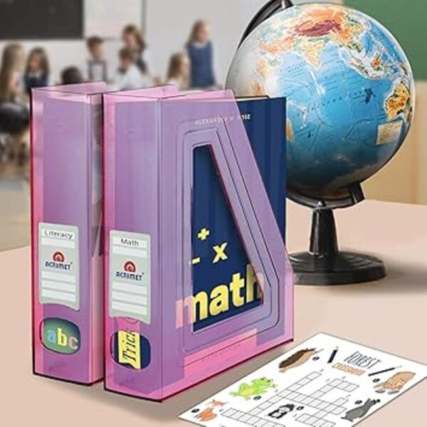 acrimet Magazine File Holder transparente rosa color