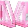 acrimet Magazine File Holder transparente rosa color
