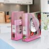 acrimet Magazine File Holder transparente rosa color
