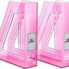 acrimet Magazine File Holder transparente rosa color
