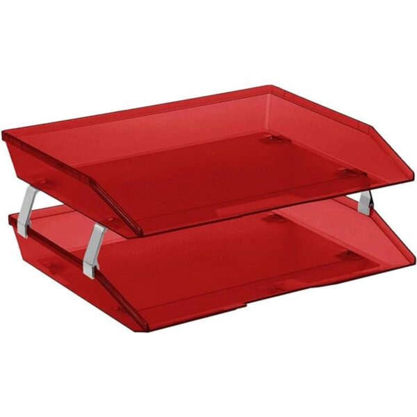 acrimet Facility doble carta Bandeja Color Rojo