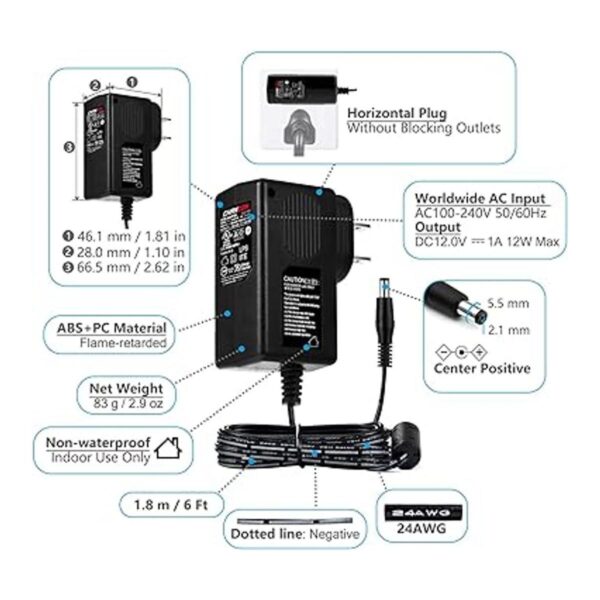 UL Listed Chanzon 12V 1A 12W AC DC conmutación de fuente_3