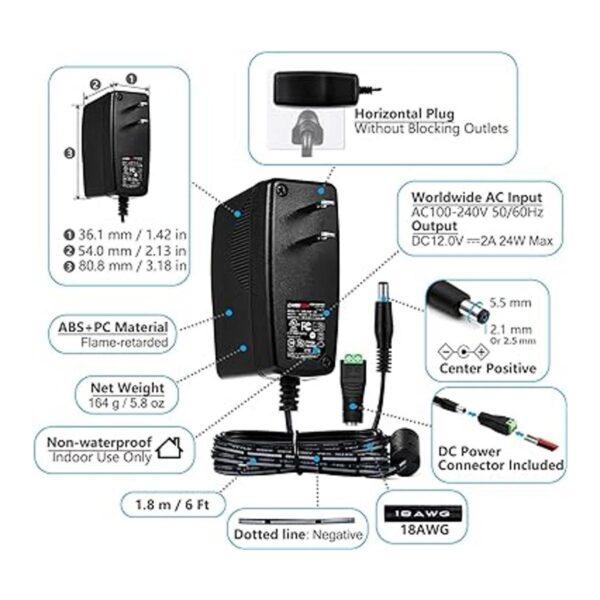 UL Listed Chanzon 12 V 2 A 24 W AC DC conmutación_3