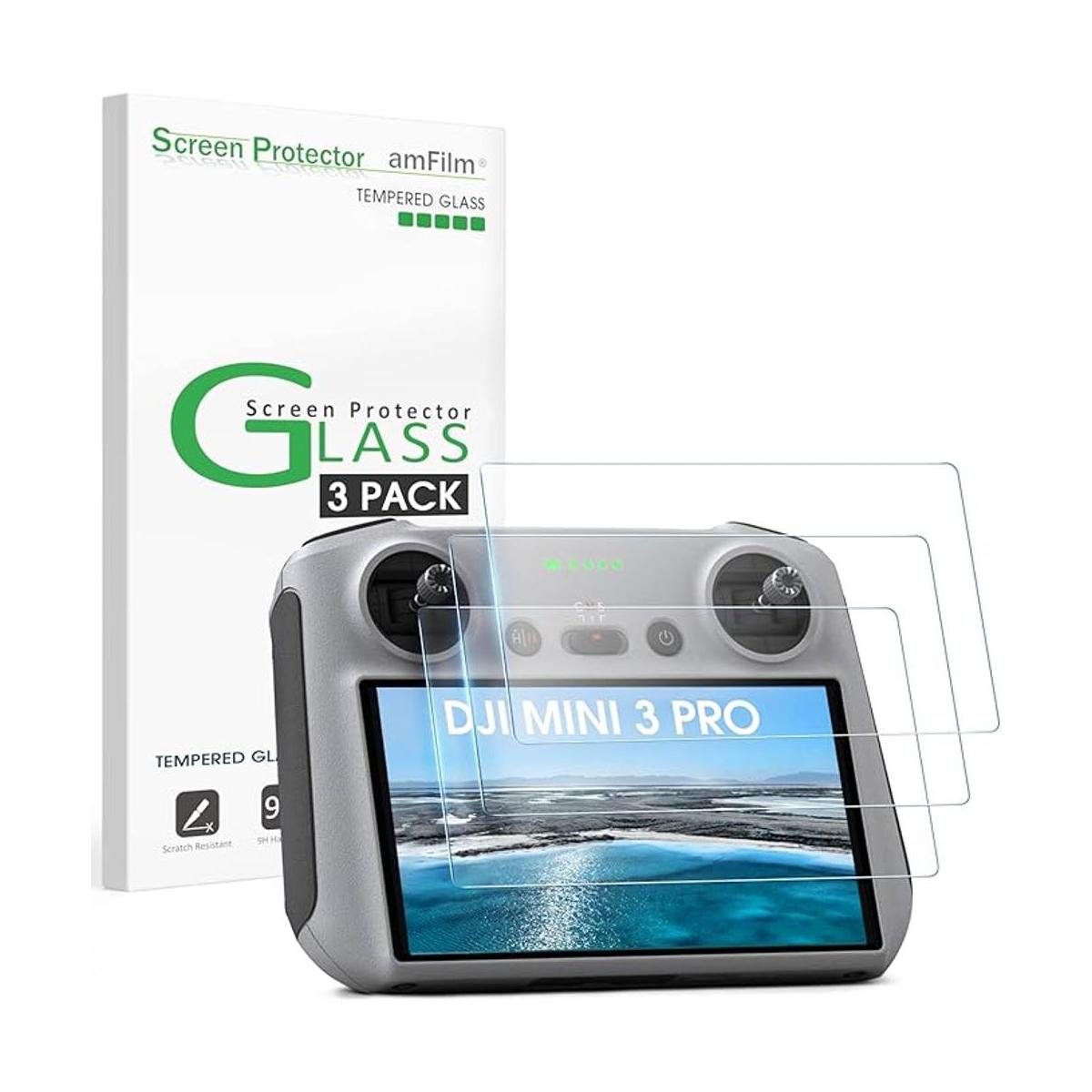 Paquete de 3 amFilm DJI Mini 3 Pro Protector de pantalla