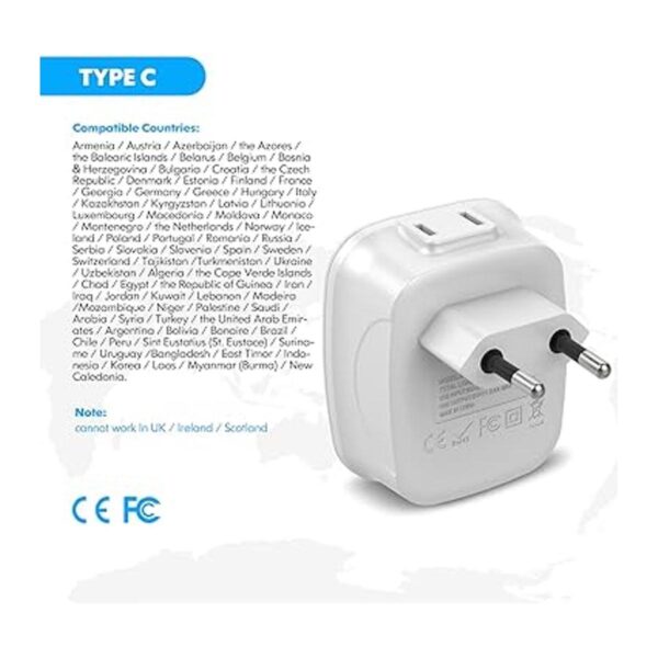 Paquete de 3 Adaptador de enchufe de viaje europeo_4