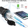 Paquete de 2 Tomacorriente USB de 12 V carga rápida 3.0