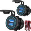 Paquete de 2 Tomacorriente USB de 12 V carga rápida 3.0