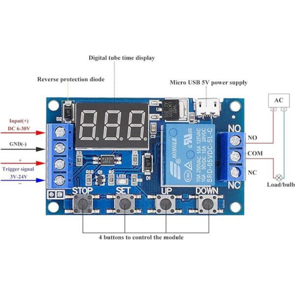 Paquete de 2 Relé de temporizador programable de 630 V