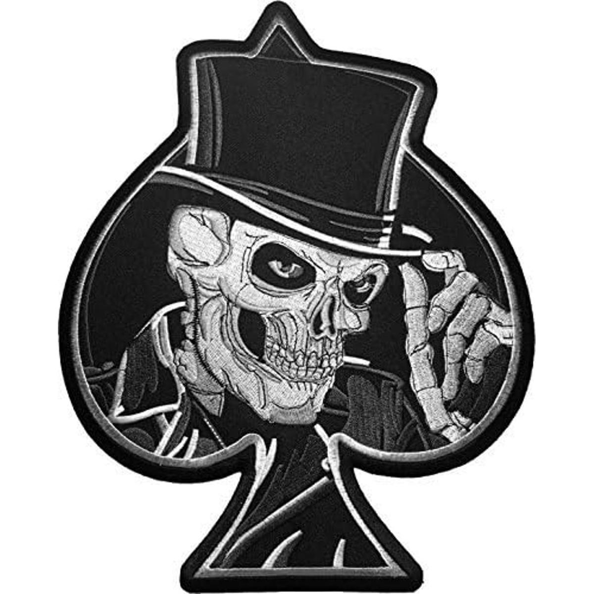 Gran tamaño papapatch Sombrero Cráneo Poker Ace of