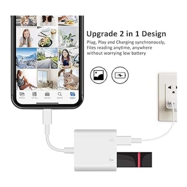 Apple MFi certificado Adaptador de cámara Lightning a