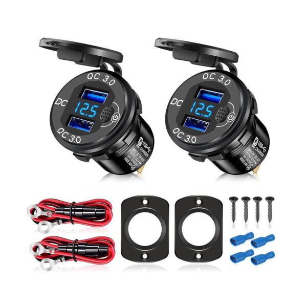 Actualizado 2 tomas de corriente USB de 12 V24 V con_1