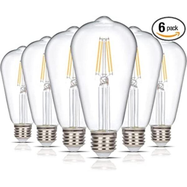 6 Pack Simba iluminación LED clásico Filamento ST21