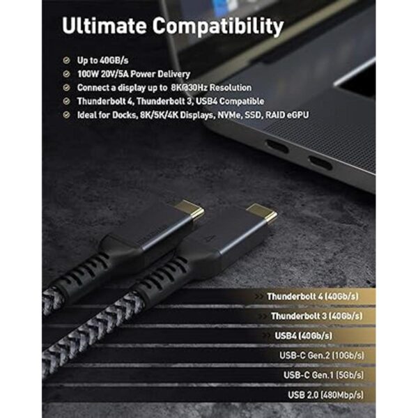 6.6 pies Cable USB 4 compatible con Thunderbolt cable_2