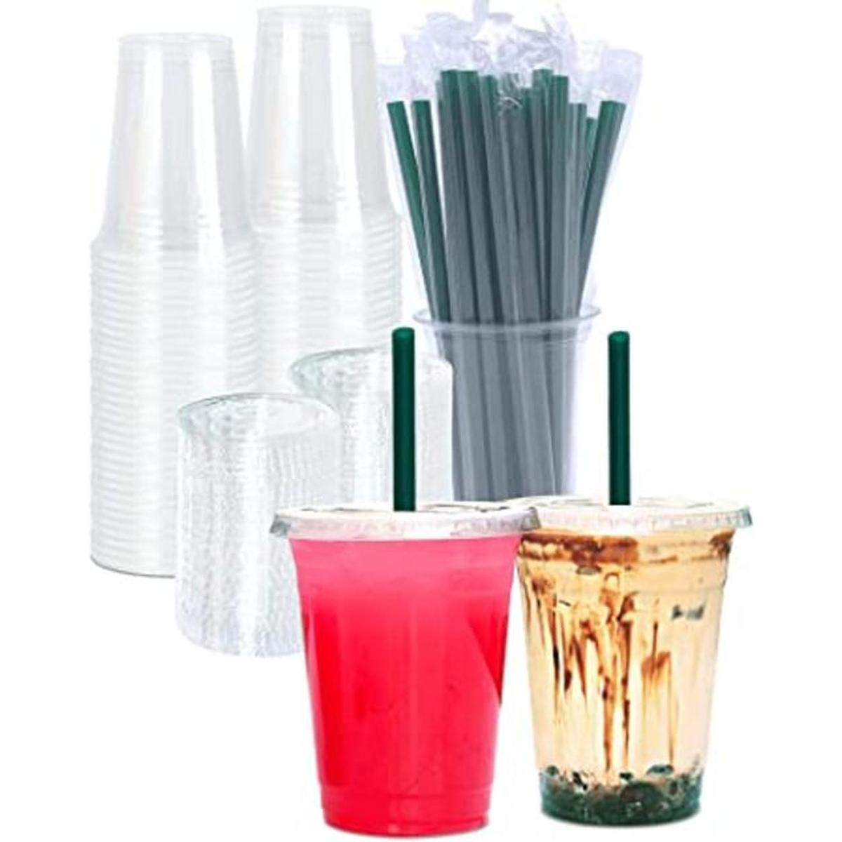 50 juegos Vasos de plástico transparente de 16 onzas con