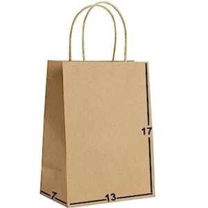 50 bolsas Bolsas de regalo de papel kraft marrón de 13 x_1