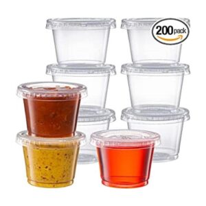 200 juegos 1 onza. Tazas con tapas recipientes de_1