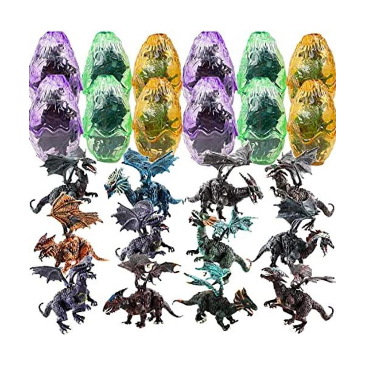 12 unidades Deluxe figuras de dragón 3D realista