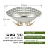 Zorykn PAR36 Bombilla LED de paisaje 9 W 900 lm 50 W