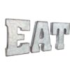 Zoreal Letrero galvanizado EAT letras rústicas de metal