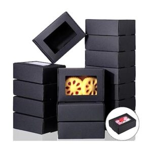 Zonon Mini caja de papel kraft de 30 piezas con ventana_1