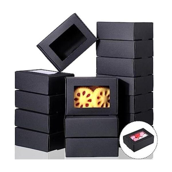 Zonon Mini caja de papel kraft de 30 piezas con ventana_1