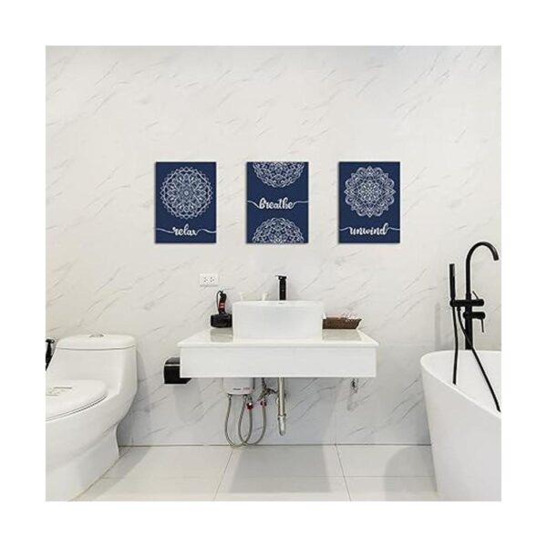 Zlove 3 piezas de letrero de baño azul para decoración de_5
