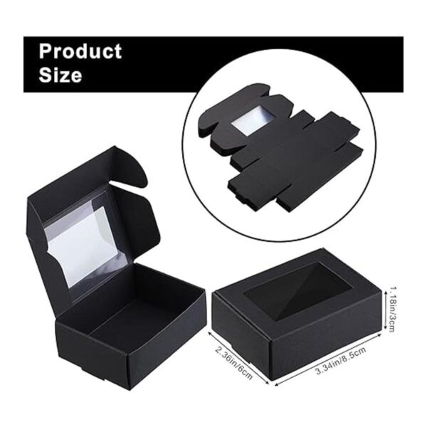 Zonon Mini caja de papel kraft de 30 piezas con ventana_2