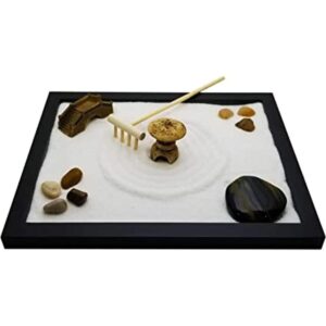 Zen Sand Garden para escritorio con rastrillo rocas y_1
