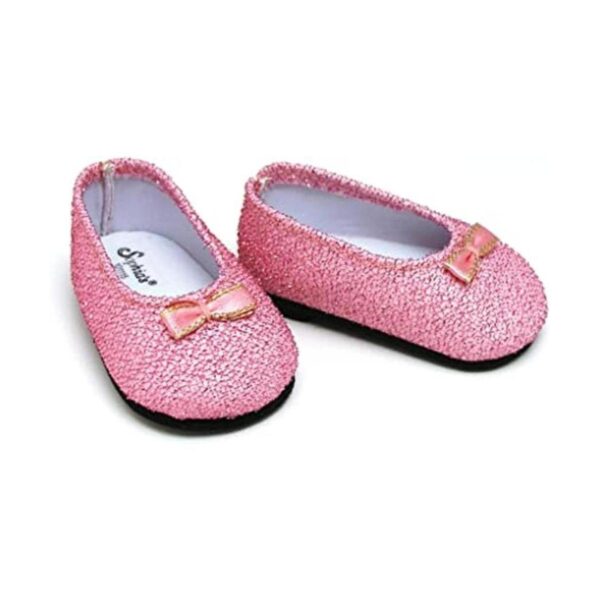 Zapatos con purpurina rosa claro se adaptan a muñecas_1