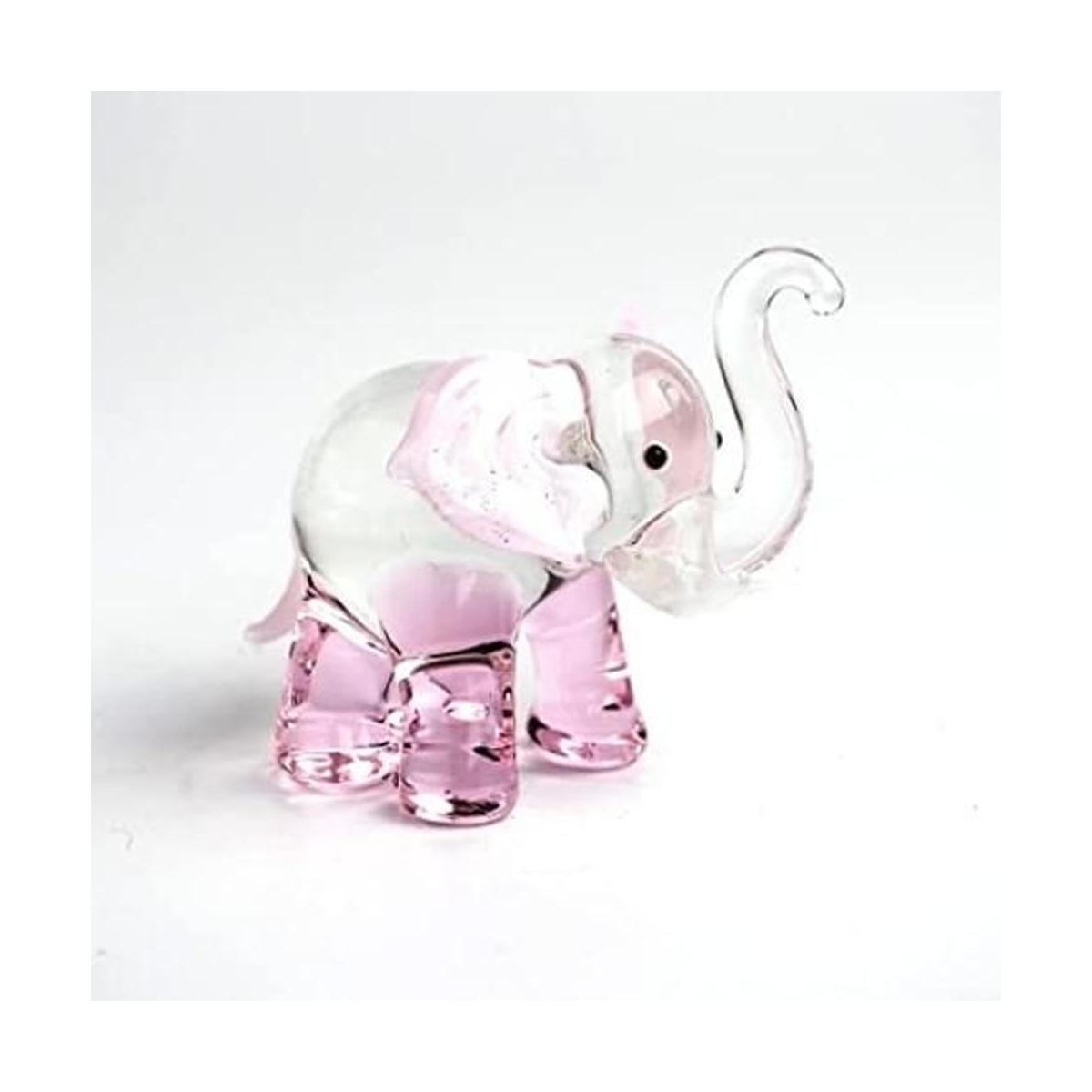 ZOOCRAFT Figuras de elefante de la suerte arte soplado a