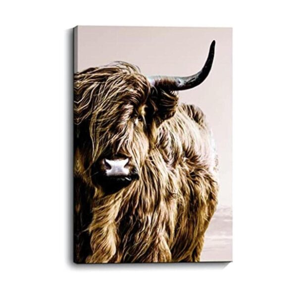 ZNZ Arte de pared de vaca de las tierras altas decoración_1