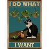 ZMKDLL Decoración de gato negro con texto en inglés I Do_1
